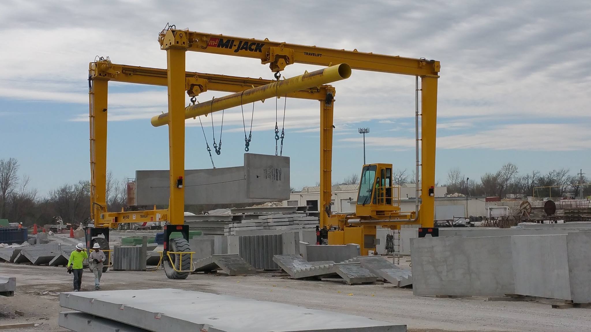 Concrete pour at job site